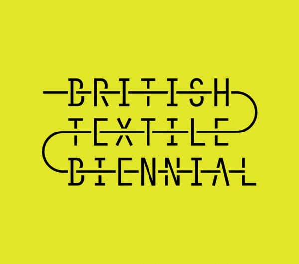 British Textile Biennial logo on a yellow background