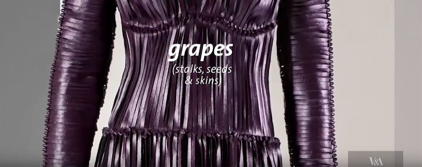 A womenswear dress made out of grapes
